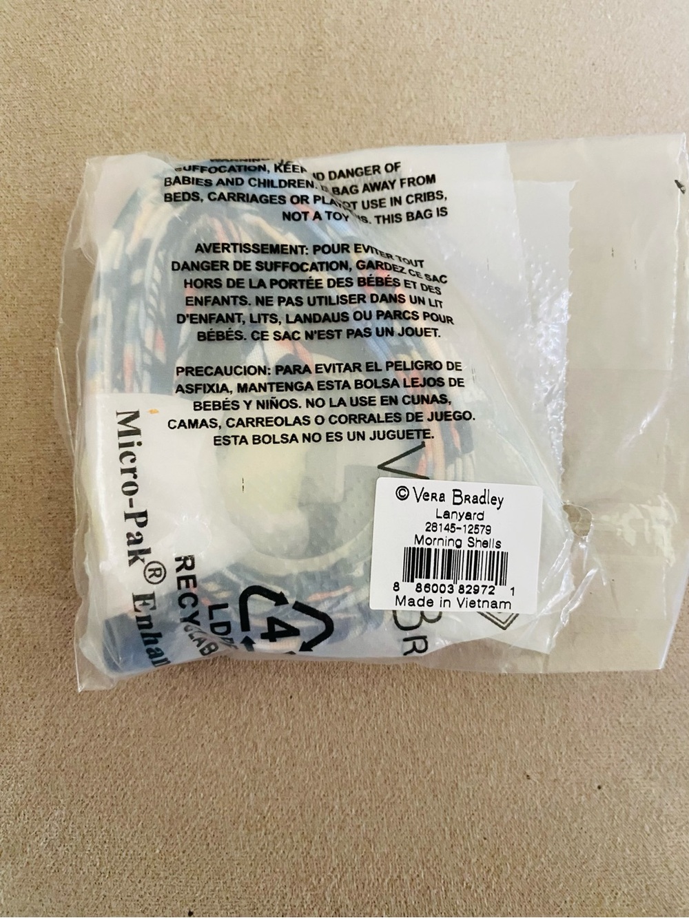 Vera Bradley Lanyard NWT Morning Shells